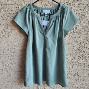 Motherhood Maternity Green Cap Sleeve Blouse Size XS